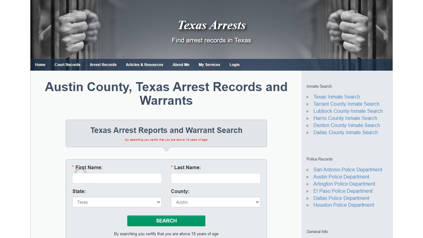 Austin County, Texas Arrest Records and Warrants