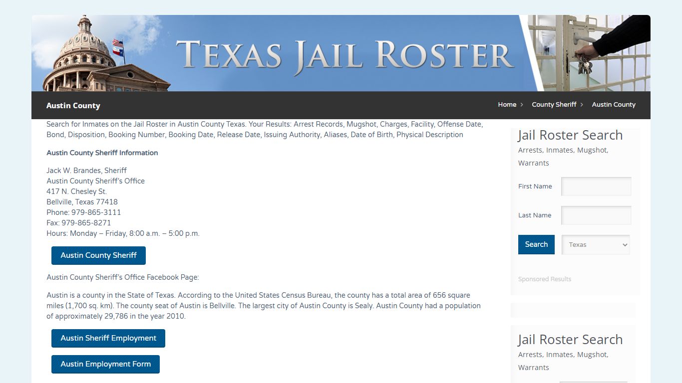 Austin County | Jail Roster Search